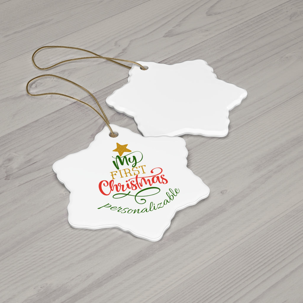 My First Christmas Ceramic Ornament - 4 Unique Shapes
